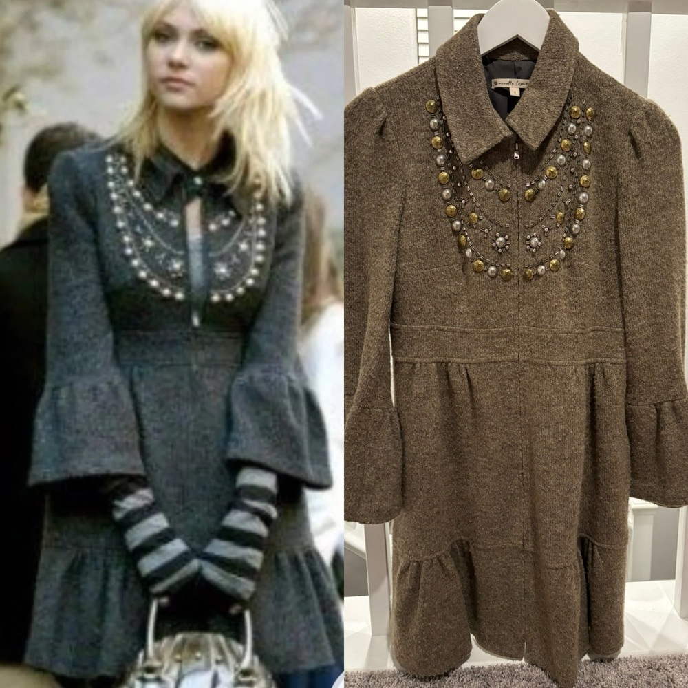 aso jenny humphrey gossip girl nanette lepore beaded ruffle coat